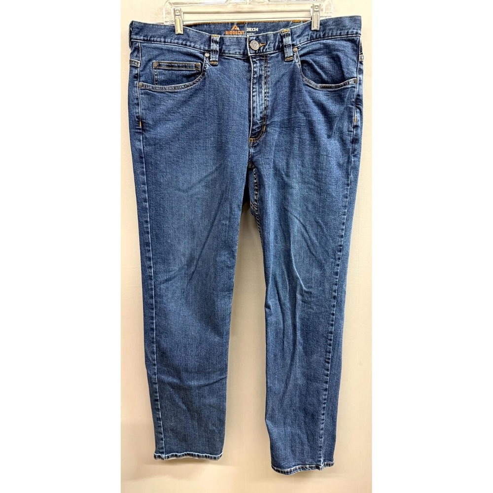Ridgecut Toughwear Flex Work Straight Fit Jeans Mens 38x34 Blue Denim Stretch